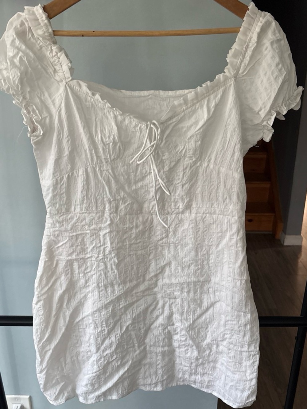 White Ruffle-Sleeve Cotton Tunic